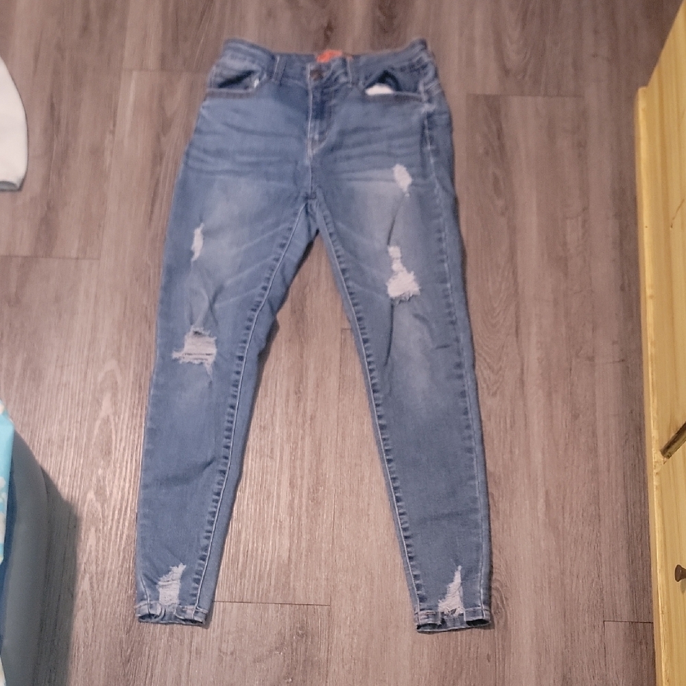 Women's Distressed Blue Jeans